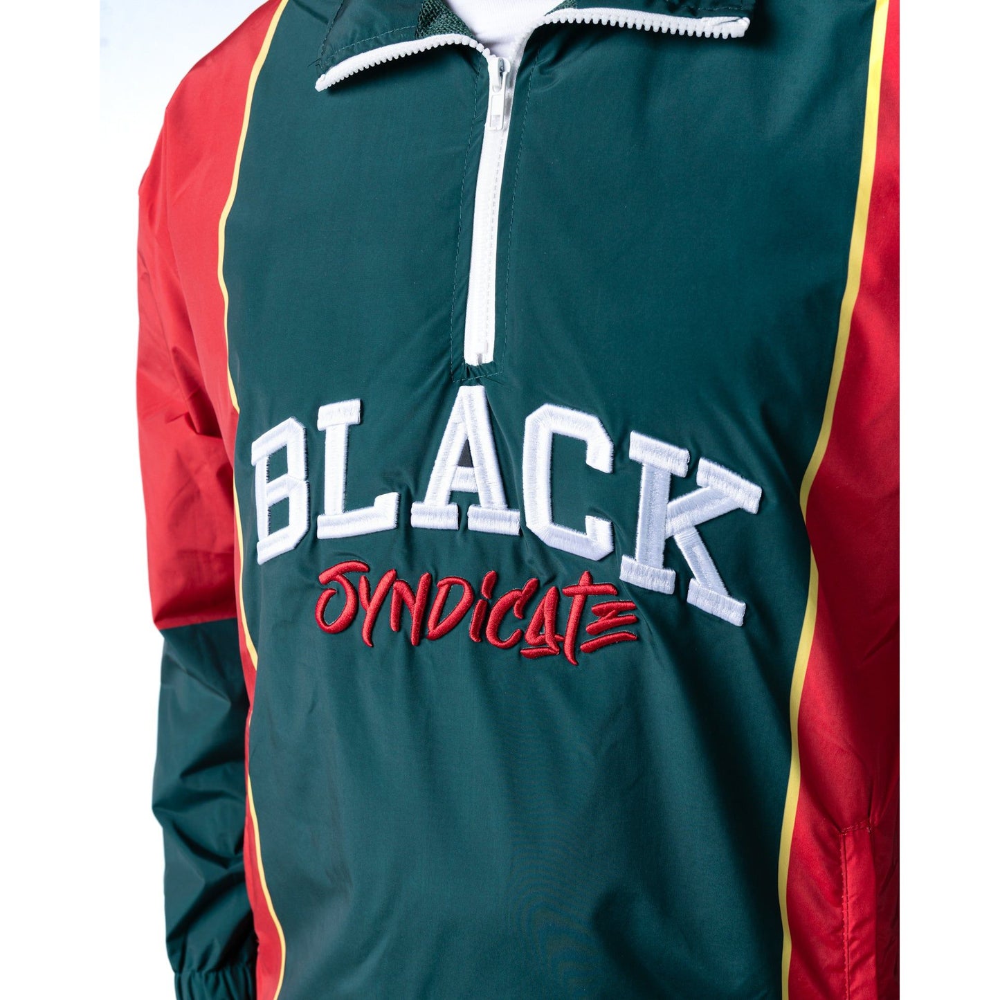 "Black Syndicate Embroidered" Polyester Windbreaker