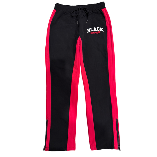 “Black Syndicate” Nylon 3D Embroidered Flare Track Pants