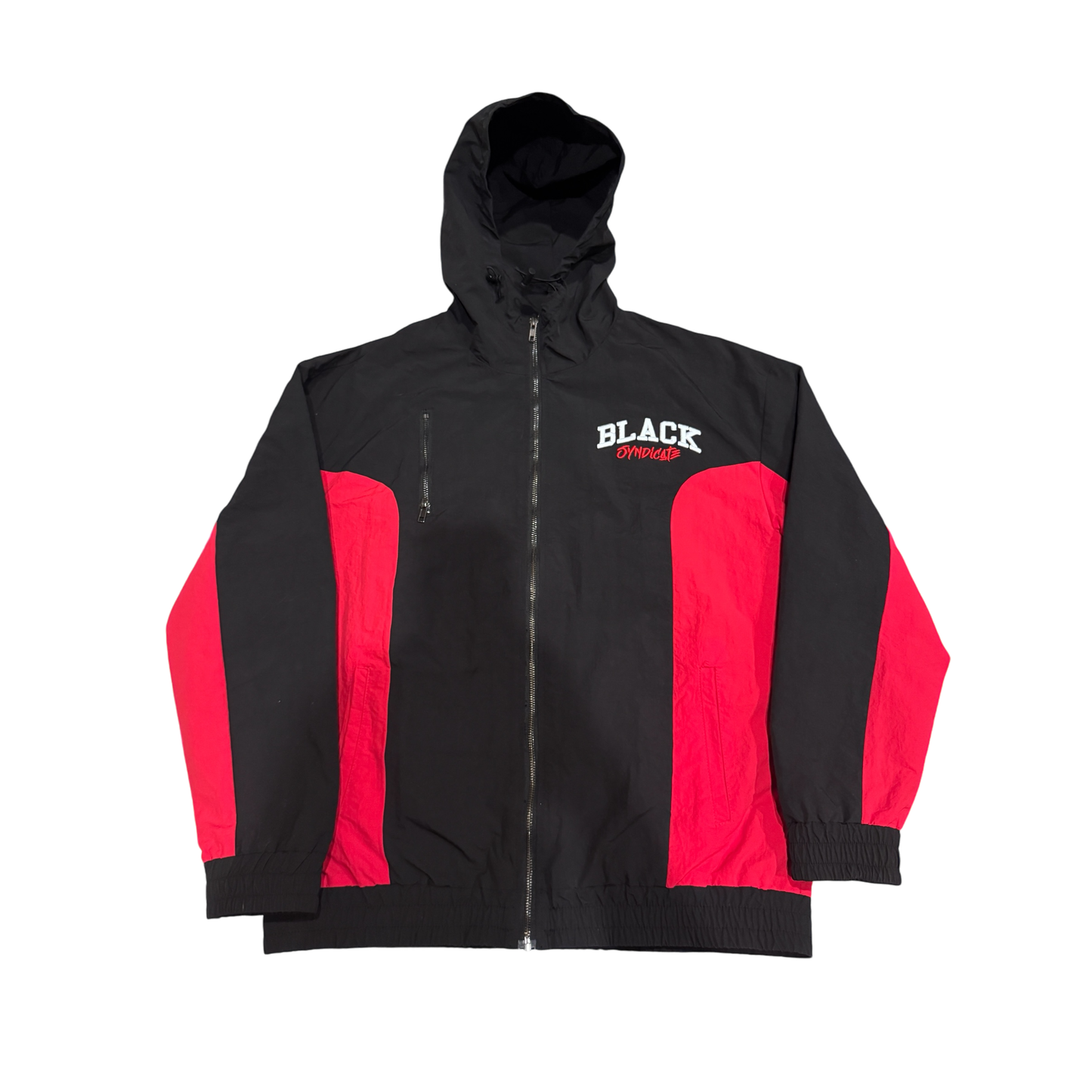 “Black Syndicate” Nylon 3D Embroidered Track Jacket