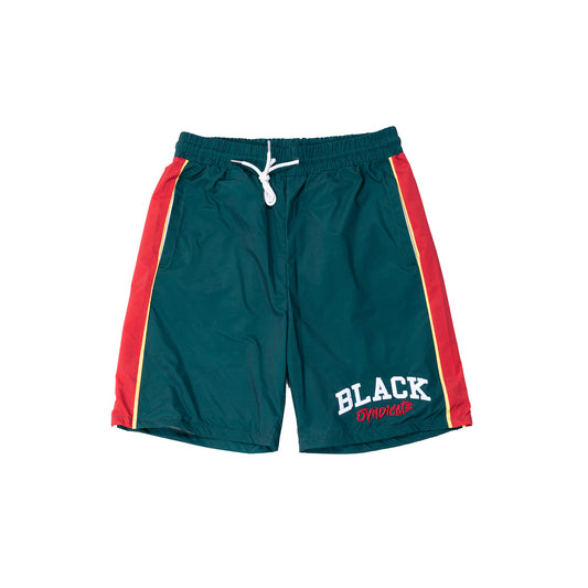 "Black Syndicate Embroidered" Polyester Shorts