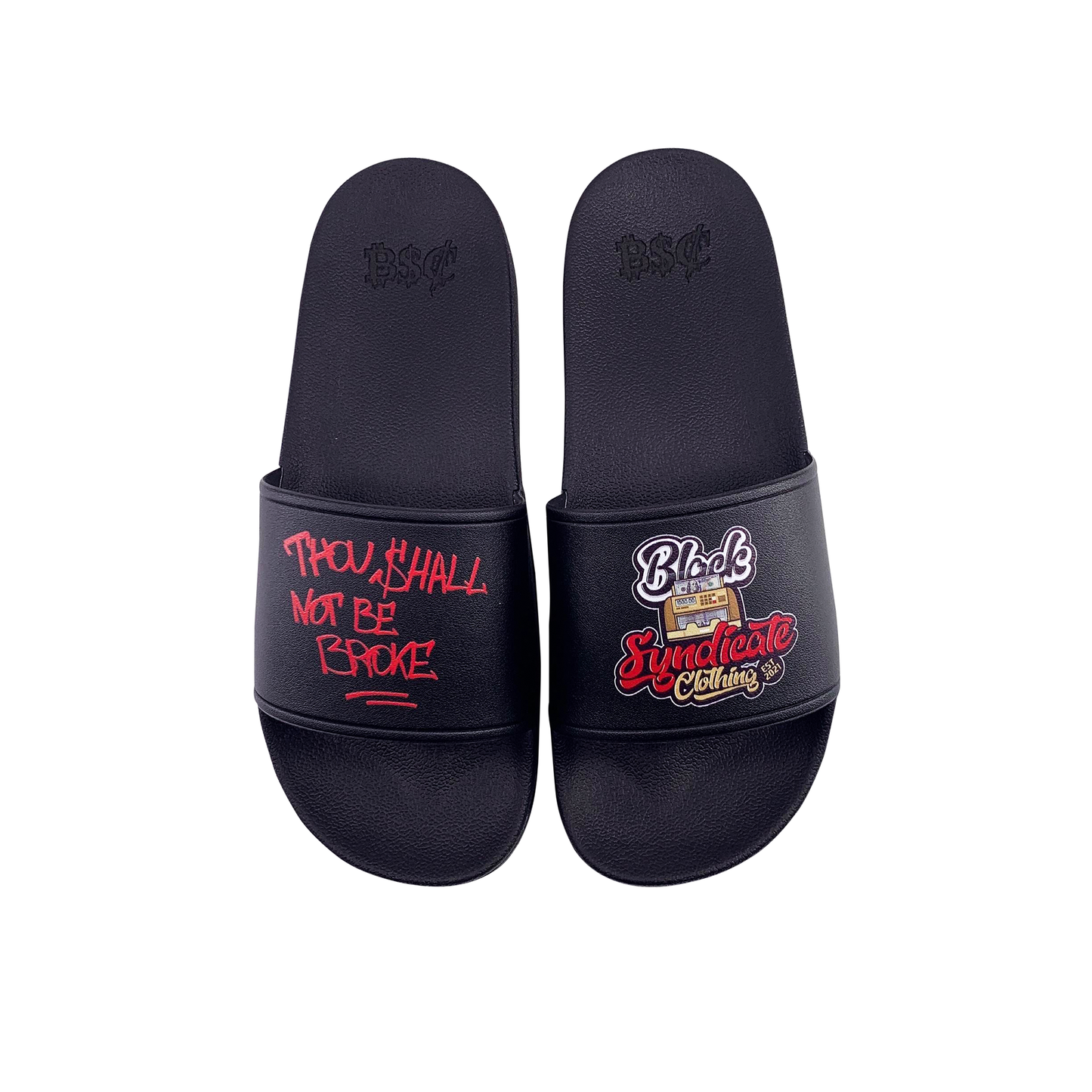 "Thou $hall" Black Slides | Shoes | BlackSyndicate